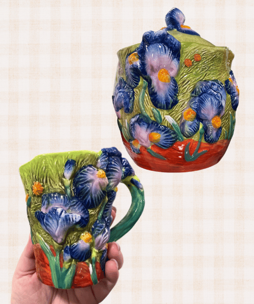garden inspired pitcher and cup from HomeGoods